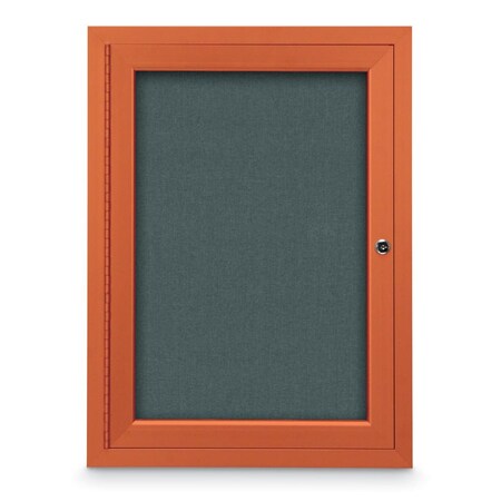 United Visual Products Slim Enclosed Corkboard, 11"x13-1/2", Gold Alum Frame/Pearl UVEB1113-GOLD-PEARL